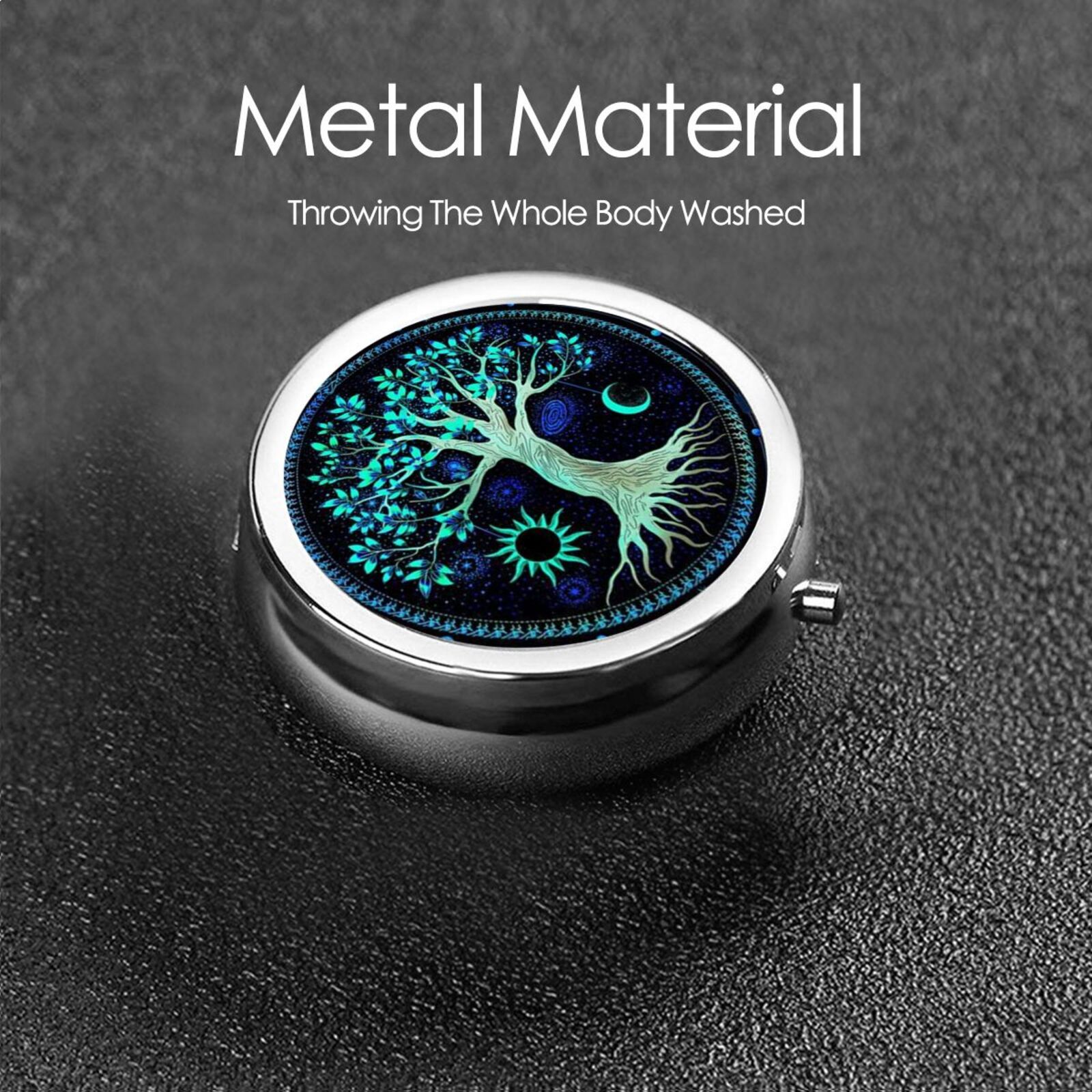 Eternal Tree Pill Box, 3 Compartment Mini Organizer