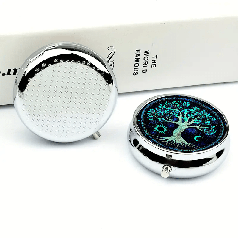 Eternal Tree Pill Box, 3 Compartment Mini Organizer