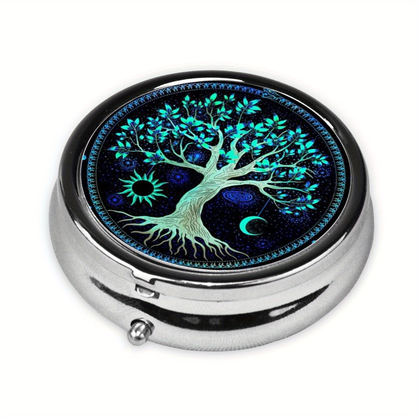 Eternal Tree Pill Box, 3 Compartment Mini Organizer