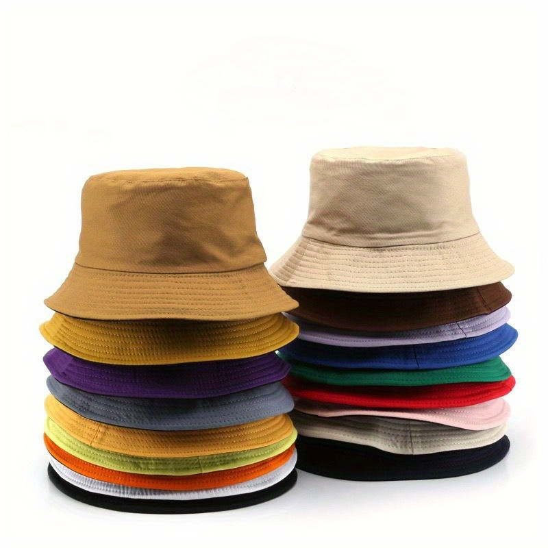 Unisex Trendy Versatile Sunshade Bucket Hat Plain Color - Temu
