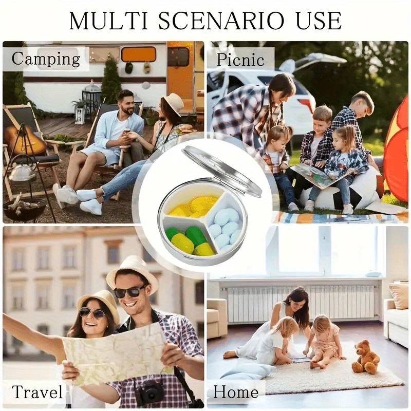 Portable Mini Pill Box Organizer with 3 Compartments