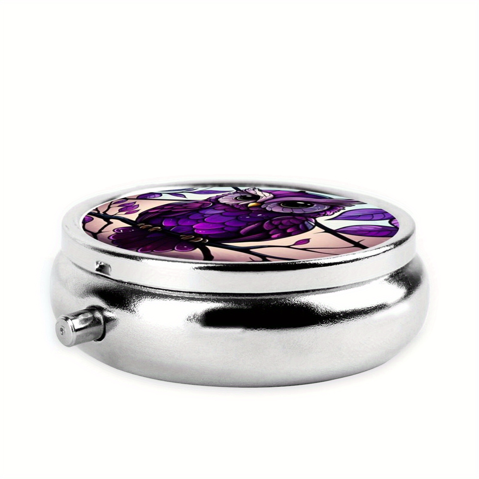 Purple Owl Pill Box for Organizing Medication