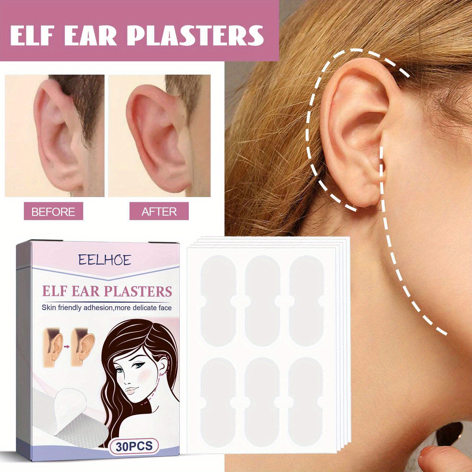 Elf Ear Stickers Face lifting Windproof Invisible Breathable - Temu