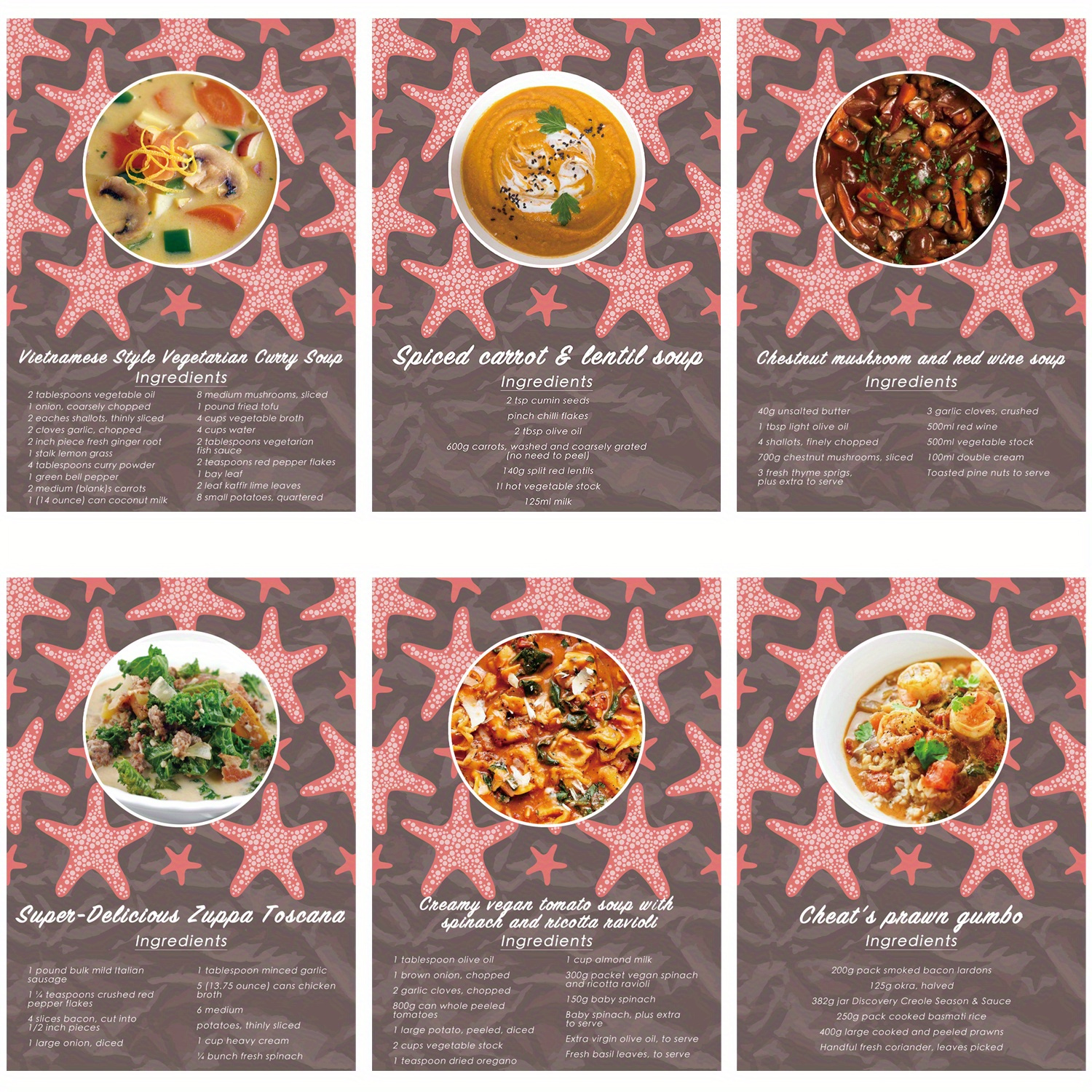 Food Recipe Cards - 8 PK