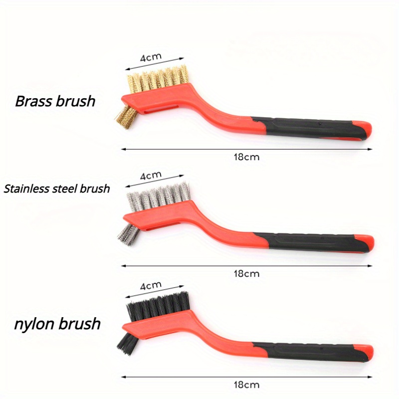 Gas Cleaning Brushes Mini Wire Brush Cleaning Tool Kit Brass, Nylon,  Stainless Steel Bristles (Multicolor) Set