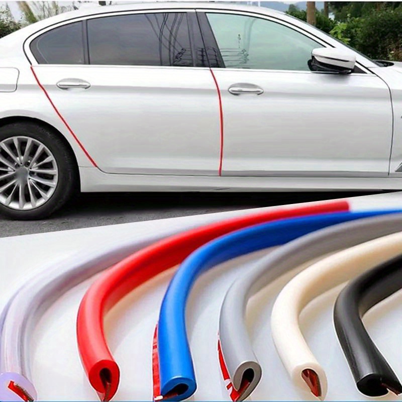 Riwesomey Tiras protectoras de borde de goma para puerta de coche de  5M/10M, molduras para puertas laterales, Protector adhesivo para arañazos