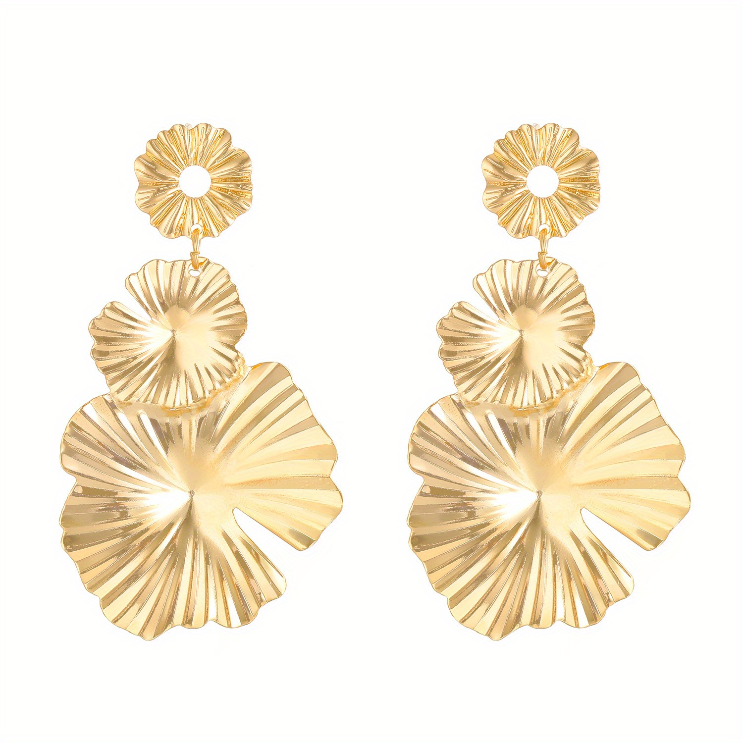 1 Pair Of Vintage Style Sexy Flower Shape Earrings For - Iron Material With Stainless Steel Ear Needles
