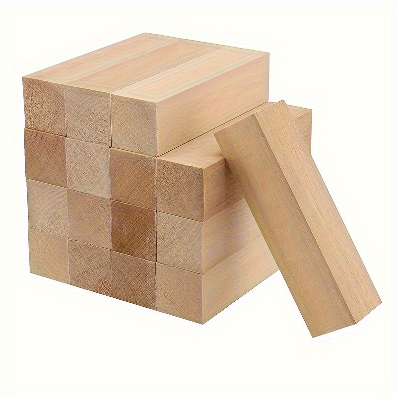 20pcs 20mm Unfinished Wood Craft Cubes Blank Wooden Cubes Natural Solid  Cube Wood Blocks for Crafts