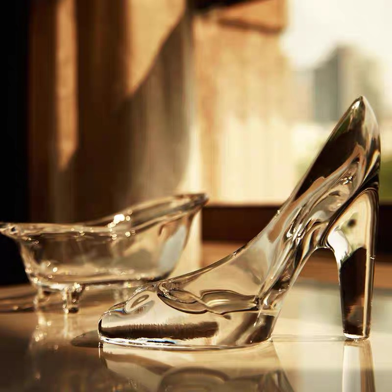 Cinderella Shoe Decor, Crystal High Heels Shoes Ornaments Glass Slipper  Decorati
