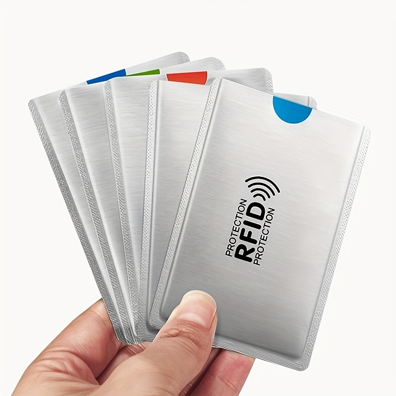 Porte carte,Boîtier de Protection Anti Rfid-NFC pour lecteur, verrou  d'identification, métal et Aluminium- 6pcs mix color