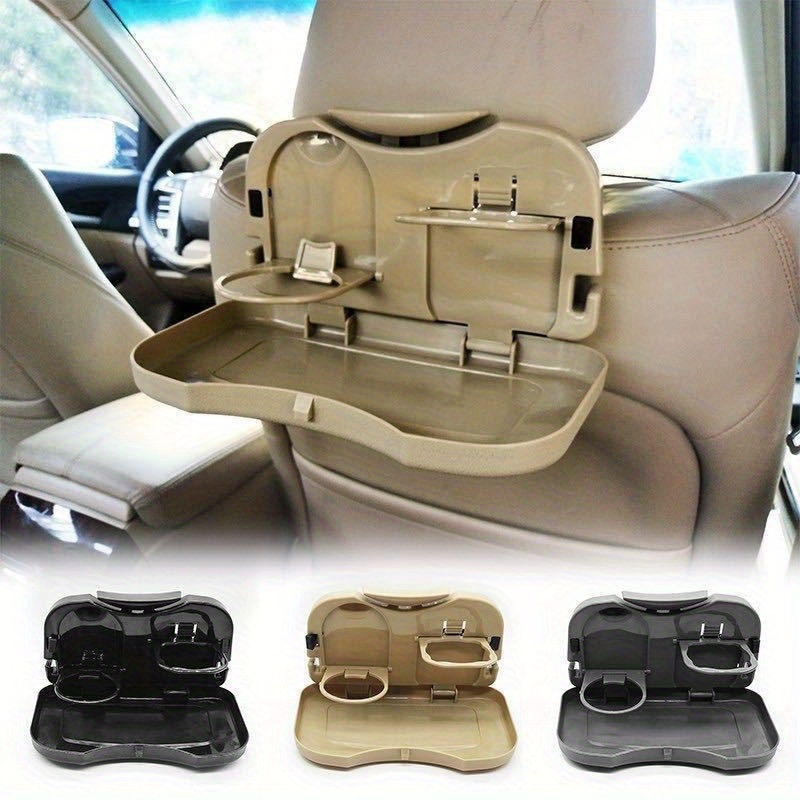 Car Multifunctional Folding Backseat Organizer And Tray Desk With Cup  Holder Car Travel Table - Temu