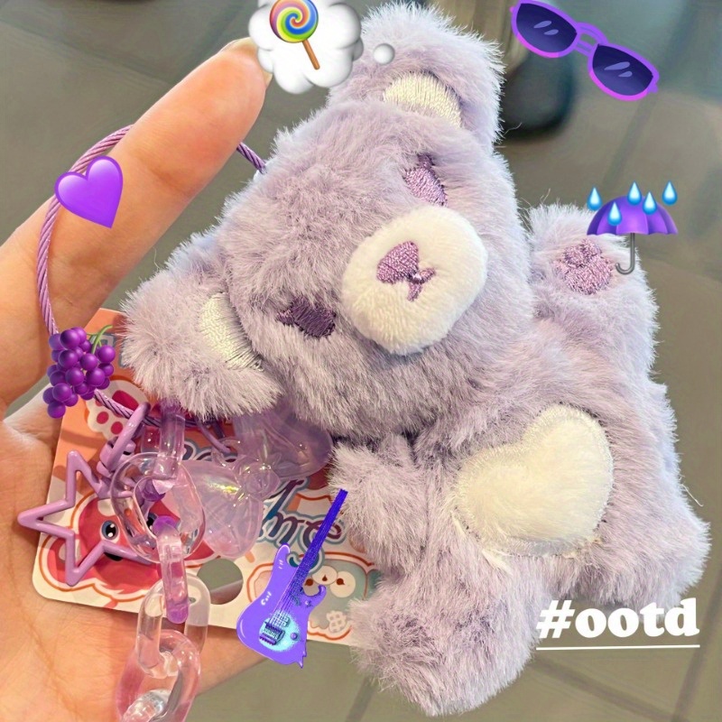 Plush Little Bear Keychain Toy Bag Pendant Cute Handbag Decoration Event  Gift