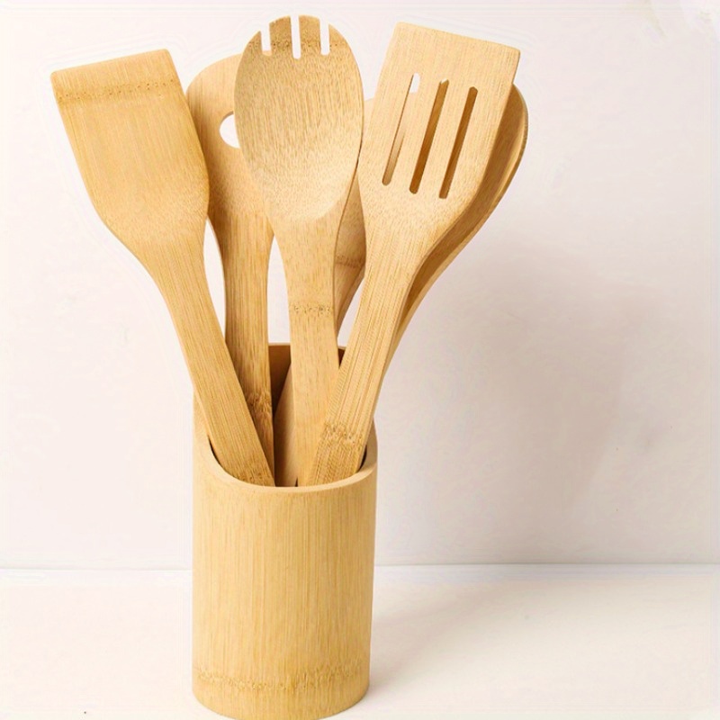 Bamboo Ladles Wooden Spoons Utensils Bamboo Cooking Utensils - Temu