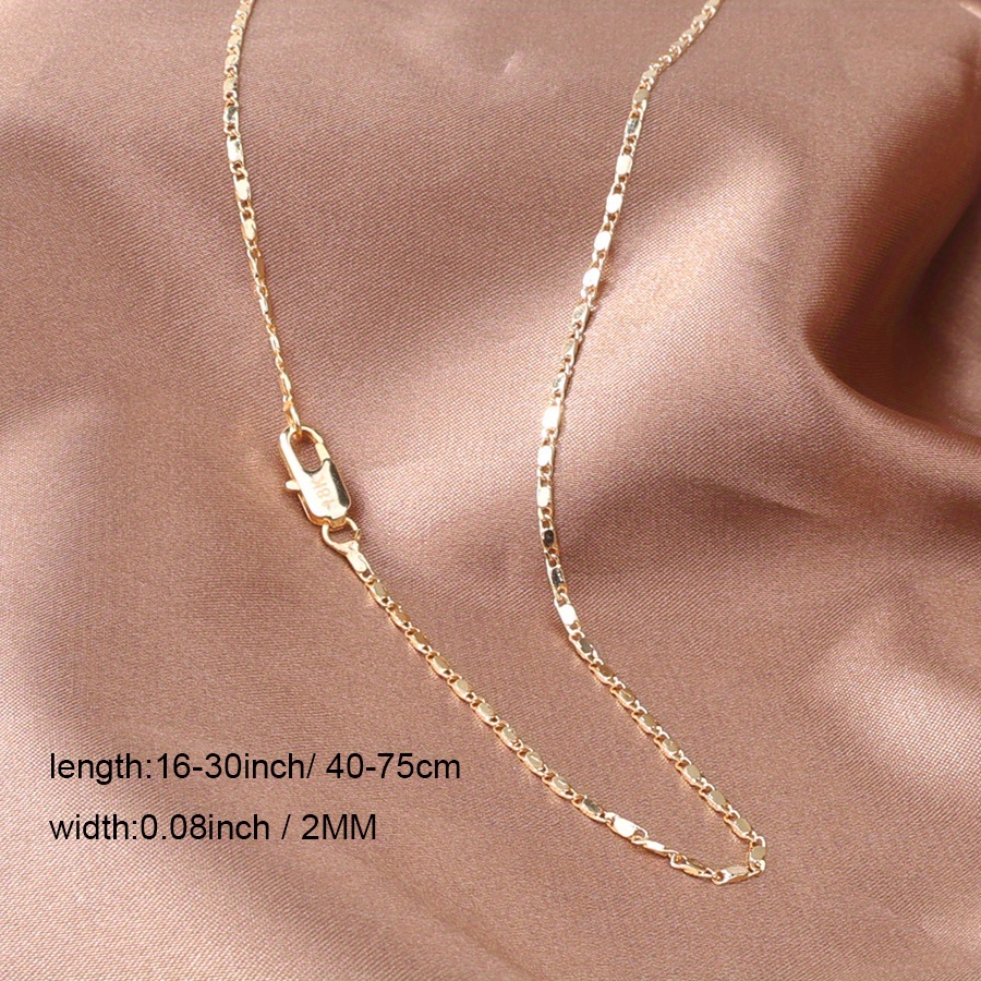 1PCS Jewelry 2MM Figaro Necklace 18K Gold Filled Necklace Chains For  Pendants