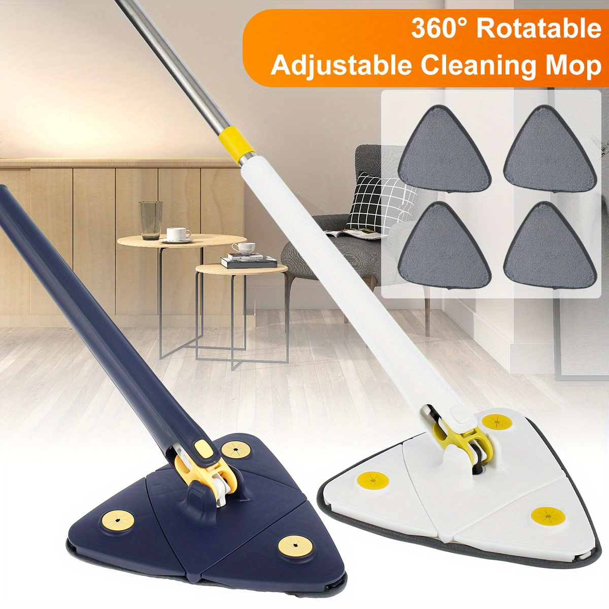 180° Degree Rotatable Adjustable Triangle Cleaning Mini Mop kitchen  Bathroom UK