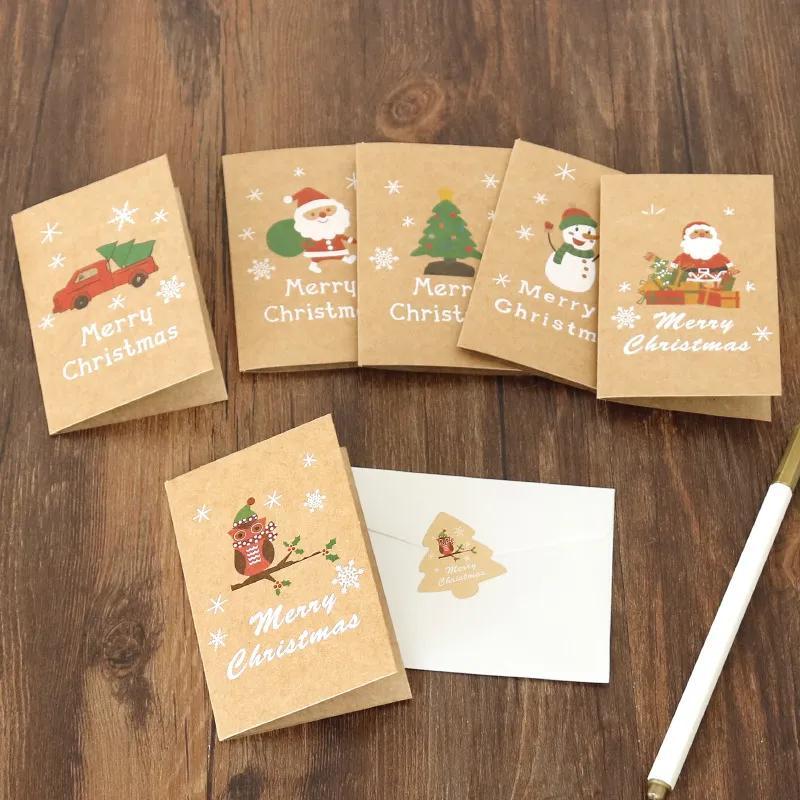 Weidebach® SANTA CLAUS Lot de 10 cartes de Noël format A5 + 20 enveloppes  marron en papier kraft kraft pour Noël avec motif Santa CLAUS