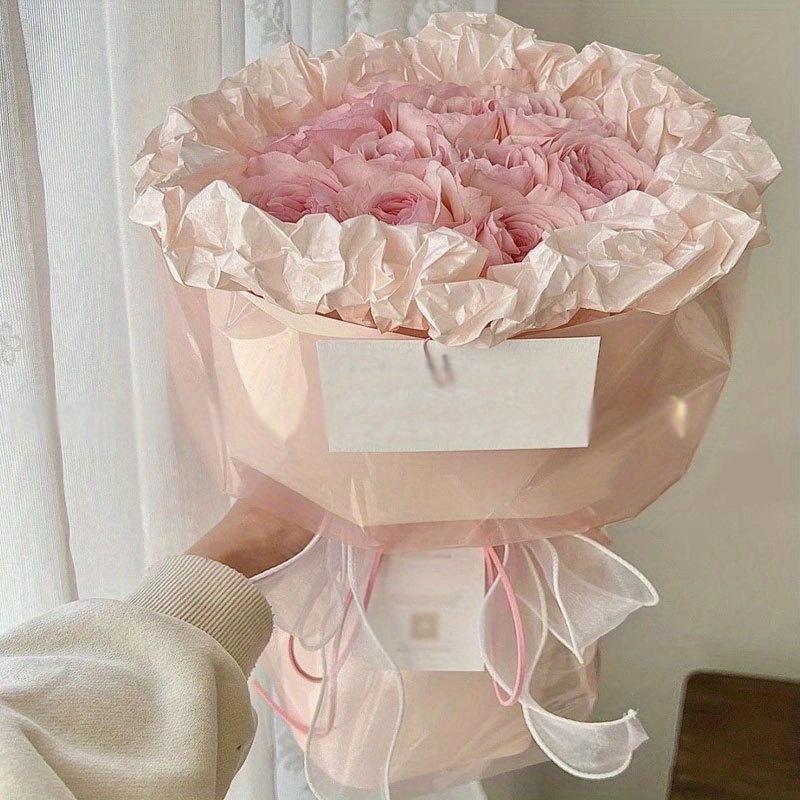 Pearlescent Mg Tissue Paper Flowers Wrapping Paper Bouquet - Temu