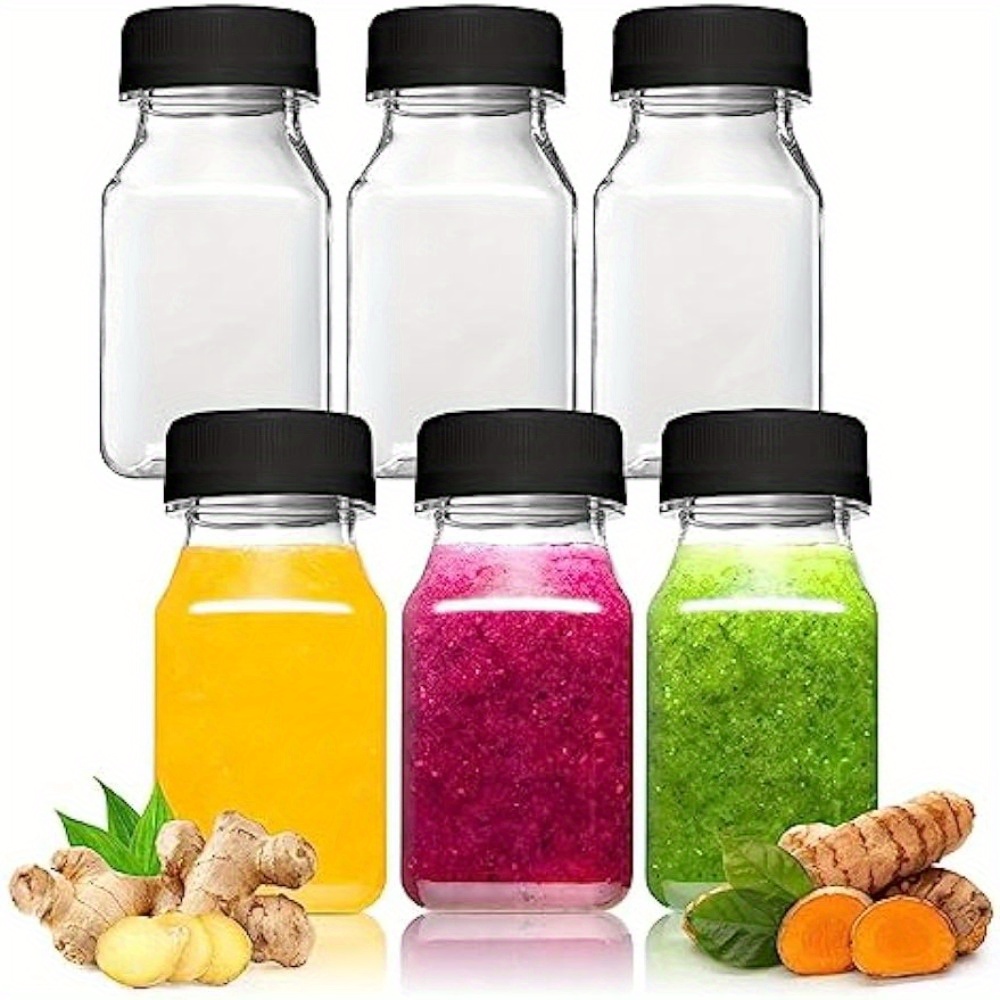 10 Pcs Iced Tea Bottles Sealable Containers Small Water Clear Drink Caps  Ginger Shot Beverage