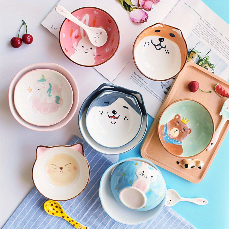 1pc Creative Ceramic Tableware Cartoon Spoon Household Cute Animal