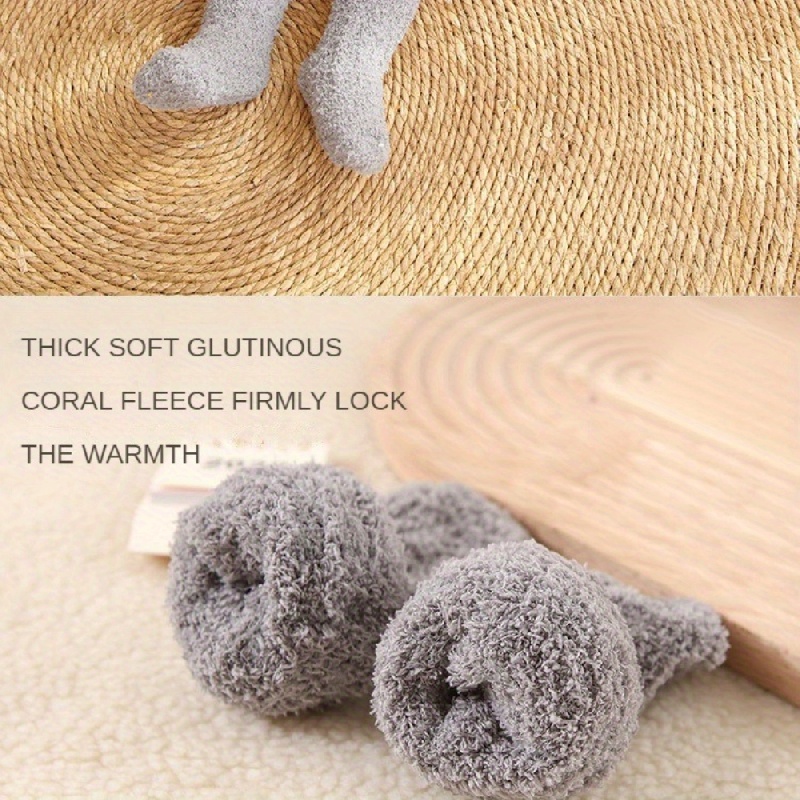 Calcetines de felpa de lana de Coral para mujer y niña, medias de