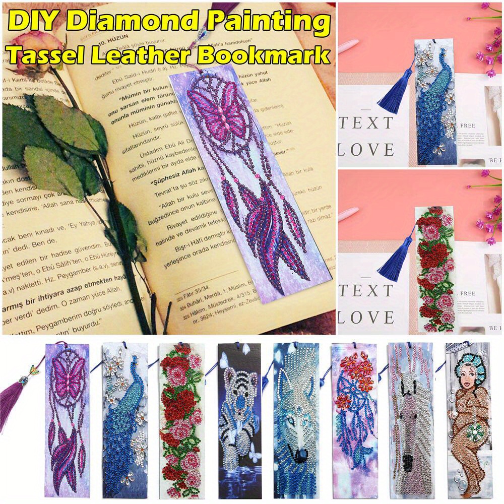 Diy Diamond Painting Bookmark 5d Crystal Cross Embroidery - Temu