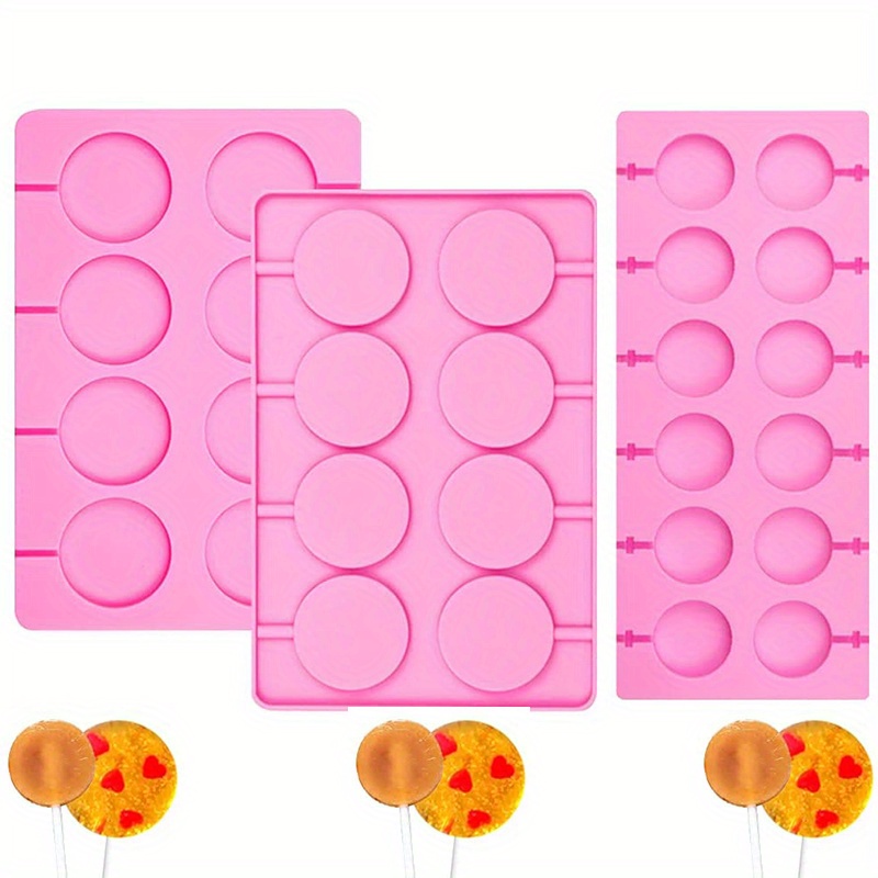 Pack sucker chocolate hard candy molds silicone 6 cavity swirl