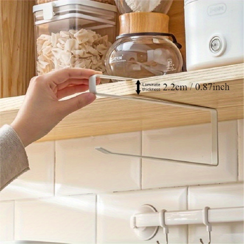 1pc Kitchen Paper Towel Holder, Cabinet Hanging Roll Paper Holder Without  Punching Fresh-keeping Film Storage Rack, Lazy Rag Storage Rack, Kitchen And