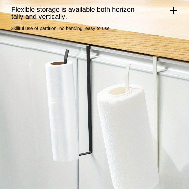 Kitchen Space-saving Paper Towel Holder, Cabinet Hanging Roll Paper Holder  Without Punching, Fresh-keeping Film Storage Rack, Lazy Rag Storage Rack,  Home Supplies - Temu