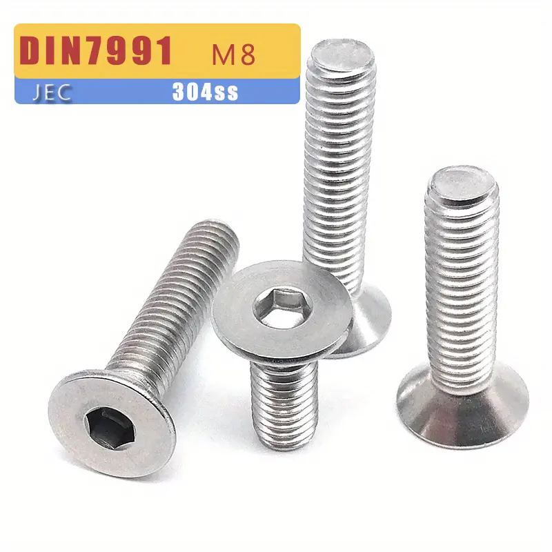 M8 304 A2 Stainless Steel Din7991 Hexagon Hex Socket Head - Temu
