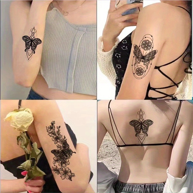 30pcs/Set Beautiful Black Butterfly Temporary Tattoos-Waterproof Tattoos