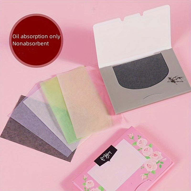 

100pcs Facial Oil Blotting Paper, Natural Tea Bamboo Charcoal Oil Control Film, Suitable For Oily Skin Care