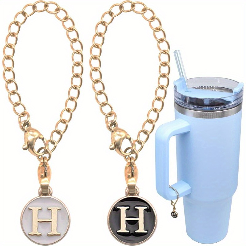2pcs Letter Charm Accessories for Tumbler Cup Name ID Letter H
