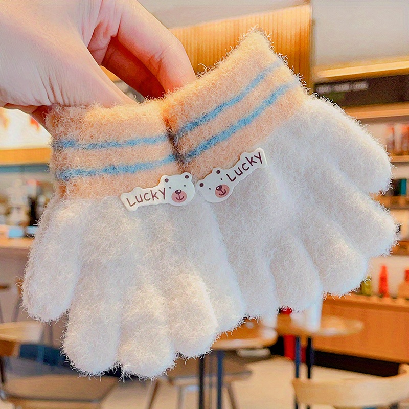 Children's Gloves Cartoon Bear Cold proof Thermal Baby Five - Temu United  Arab Emirates