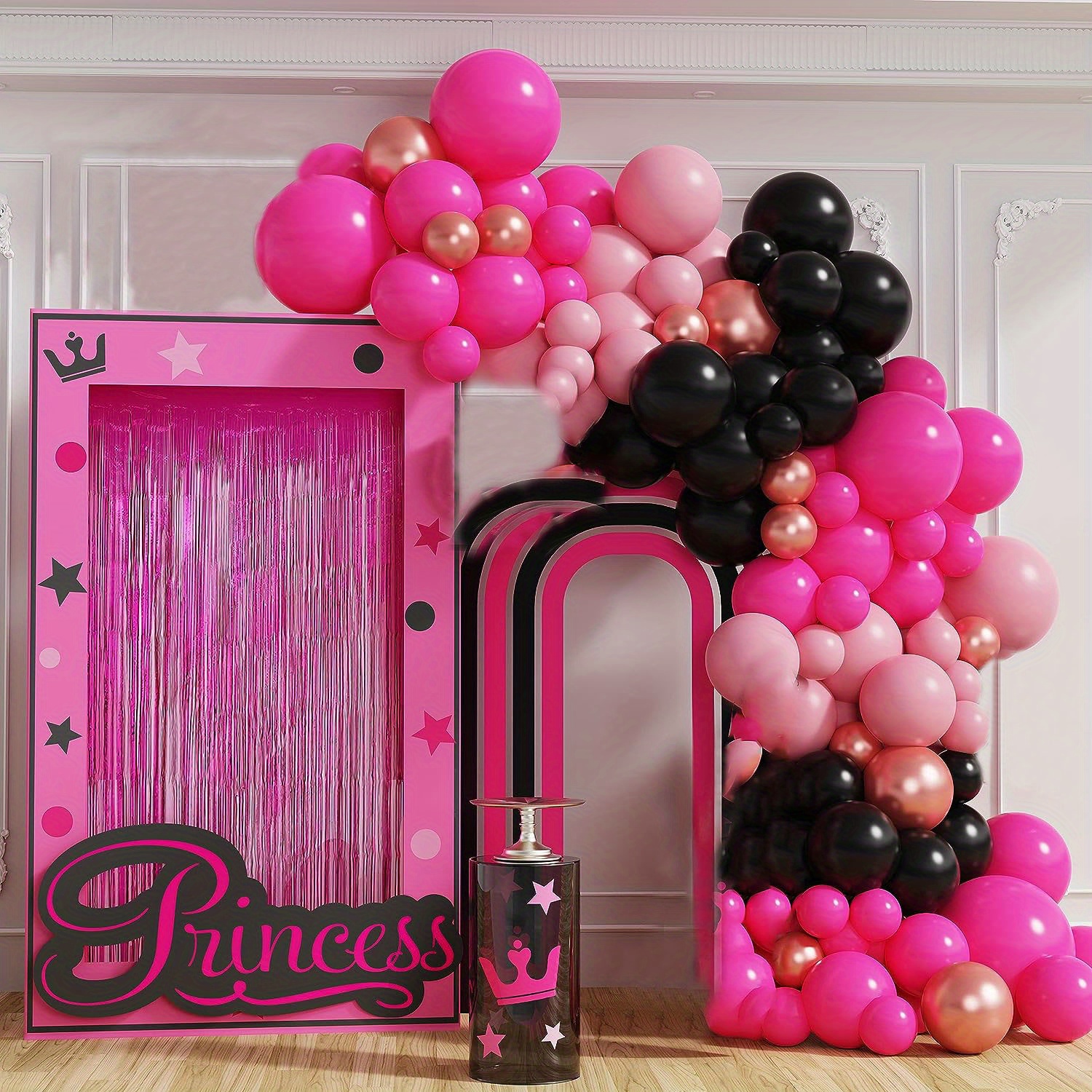 Black Balloon Arch Kit-155pcs Black Retro Pink Rose Gold with Clear Balloon  Birthday Weeding Baby Shower Graduation Anniversary Bachelorette Party  Background De…