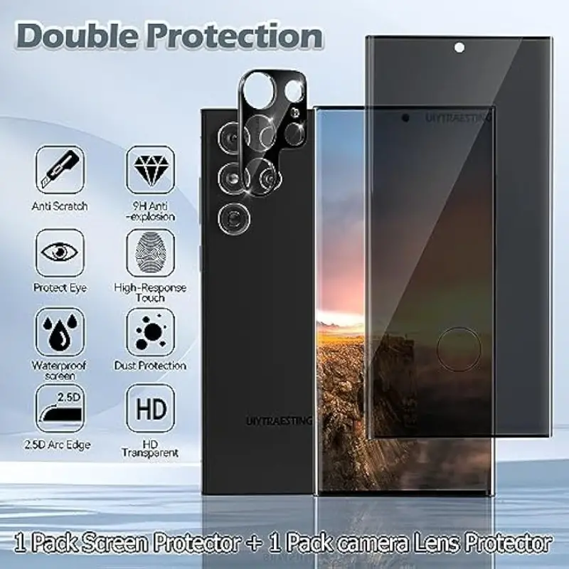 1+ ] For Galaxy S23 Ultra Privacy Screen Protector Include - Temu