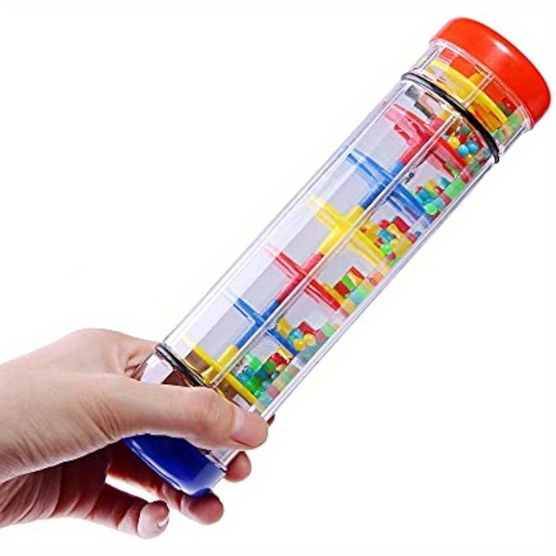 Paquete de 2 juguetes Rainmaker, gotas de lluvia con cuentas, palo  Rainmaker, agitador sensorial de desarrollo, instrumento musical para  bebés, niños