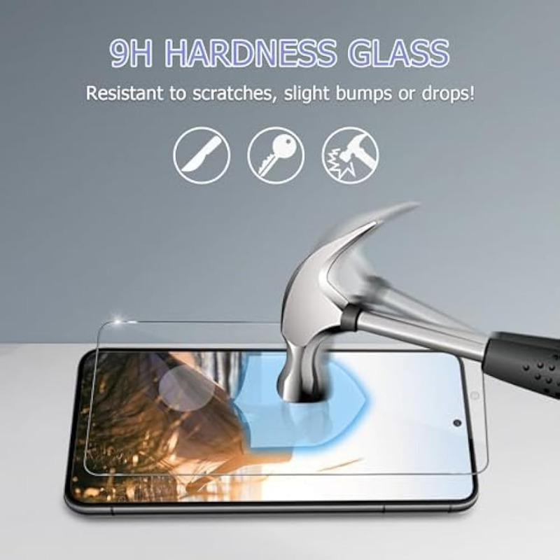 [2+2 Pack] For Samsung S23 Ultra Screen Protector + 2 Pack Camera Lens  Protector, HD Clear Tempered Glass Film, Touch Sensitive, 9H Hardness,  Tempered