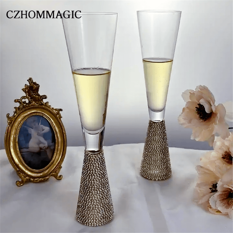 2023 New 2pcs Sparkling Wine Glass Cups Wedding Gift Luxury