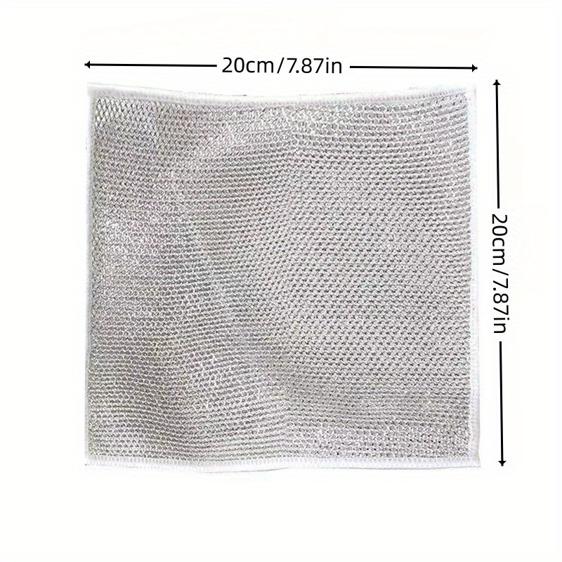 5/10pcs, Wire Dishwashing Cloth, Mesh Dishcloth For Kitchen Stove  Dishwashing And Pot Washing, Grid Non-Stick Oil Oil-Free Kitchen Cleaning  Cloth, Kitchen Stove Range Hood Pot Dish Sink Cleaning Cloth, Stains Dirts  Removal