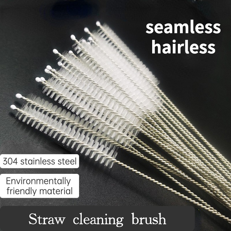  2 Drinking Straw Cleaning Brush LONG - Bristle Cleaner for  Stainless Steel Drink Straws Heavy Duty Brushes For Washing Glass Silicone  Metal Straws Tea Pot Spout Mini Micro Bottle : Health