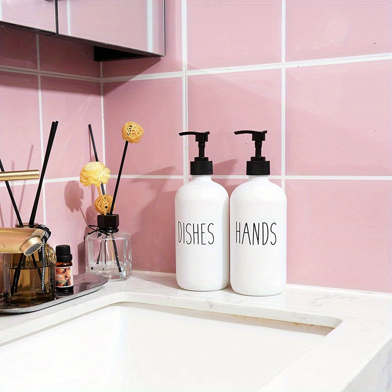 Letter Graphic Soap Dispenser For Kitchen And Bathroom Hands - Temu