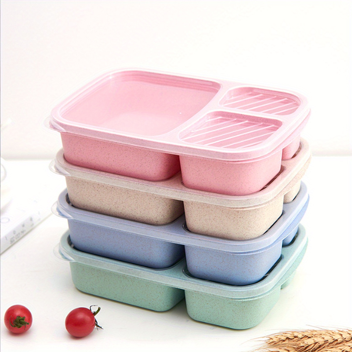 3 Compartment Bento Snack Boxes, Reusable Lunch Container For Meal  Preparation, Washable Separate Food Storage Containers, Suitable For  School, Work And Travel Back To School, Kitchen Supplies - Temu