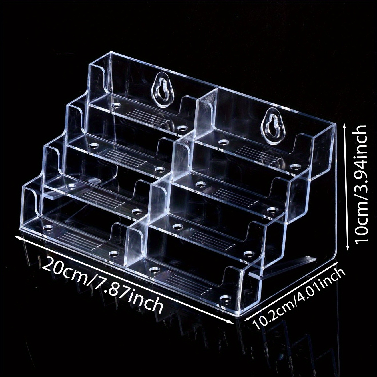 TEMU 1 Transparent 4-layer 4-compartment/8-compartment Business Card Holder, Personalized Creative Storage Box, Plastic Business Card Holder Desktop