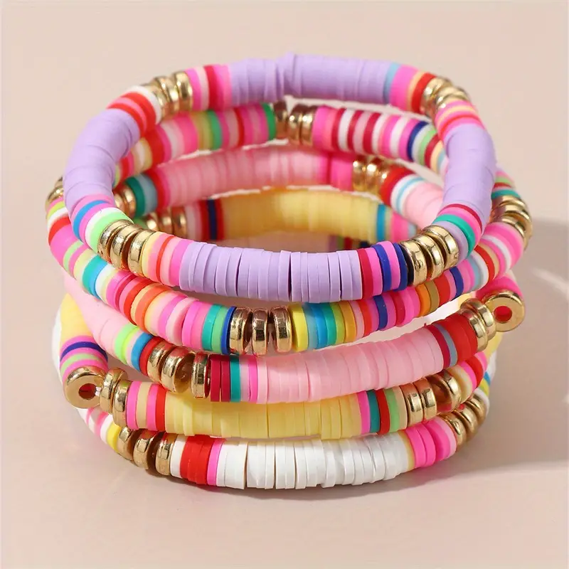 Preppy Clay Bead Bracelet Ideas How-to Tutorial Happiness, 57% OFF