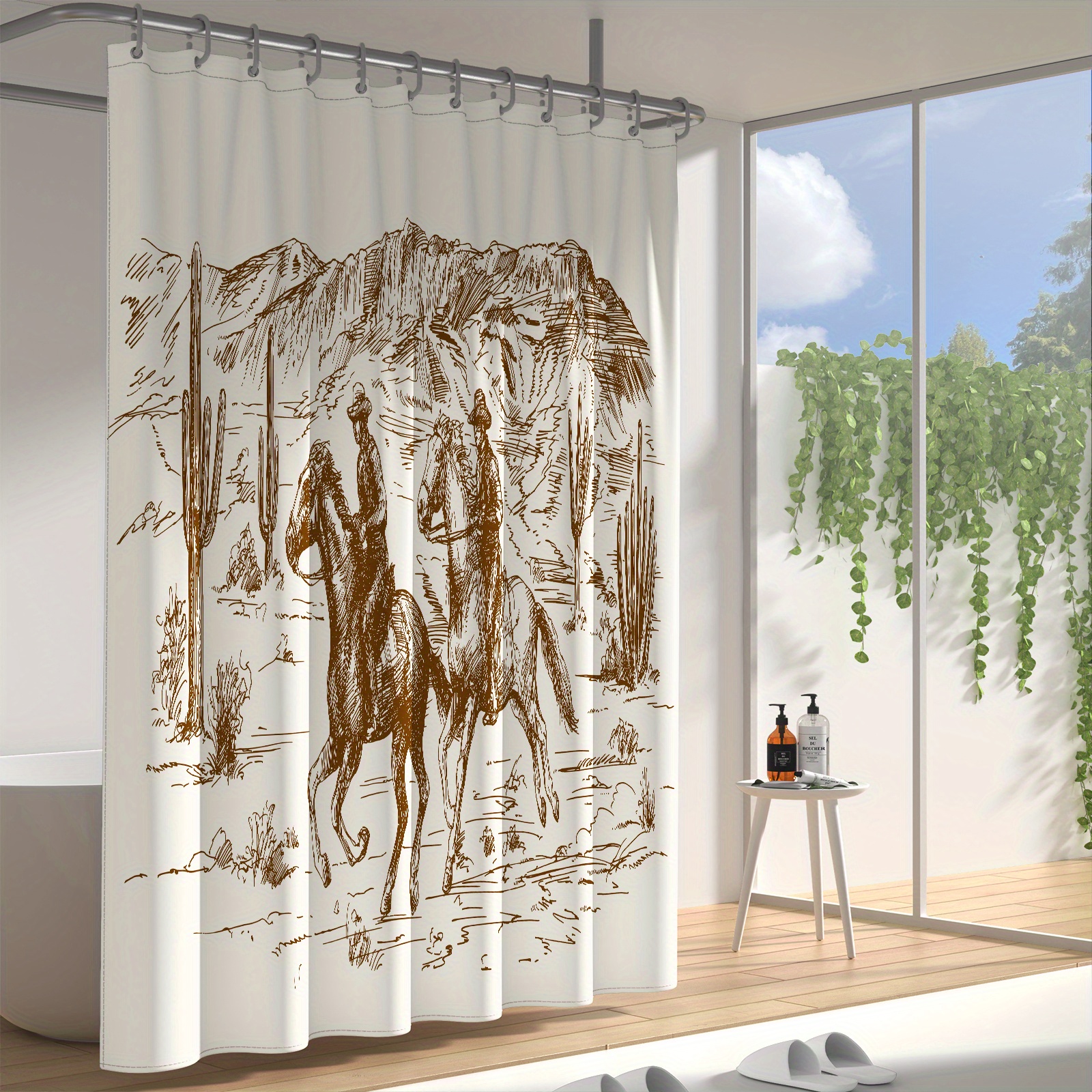 Desert Shower Curtain Vintage Bathroom Decor - Temu
