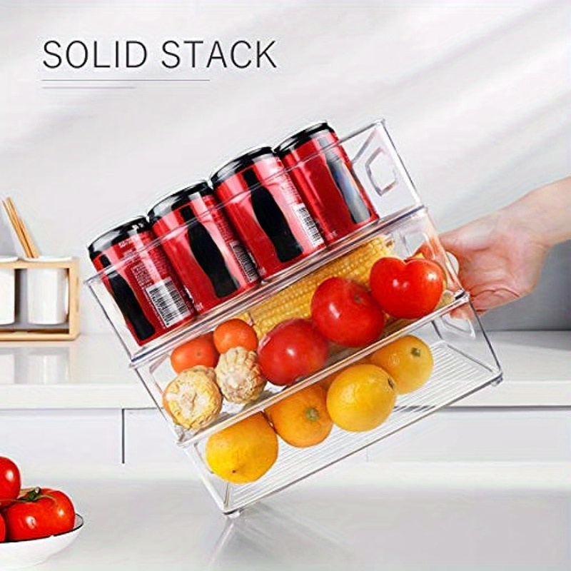 Refrigerator Stackable Storage Bins with Lids, Snack Fruit Storage