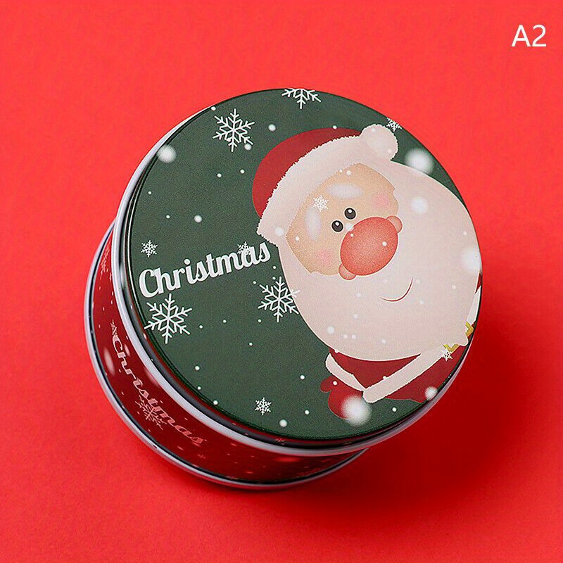 1pc Christmas Themed Small Tin Box With Handle