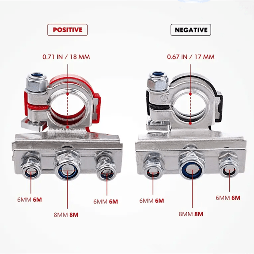 Car Battery Terminal Connector 2 Terminal Clips 3 Way Top - Temu