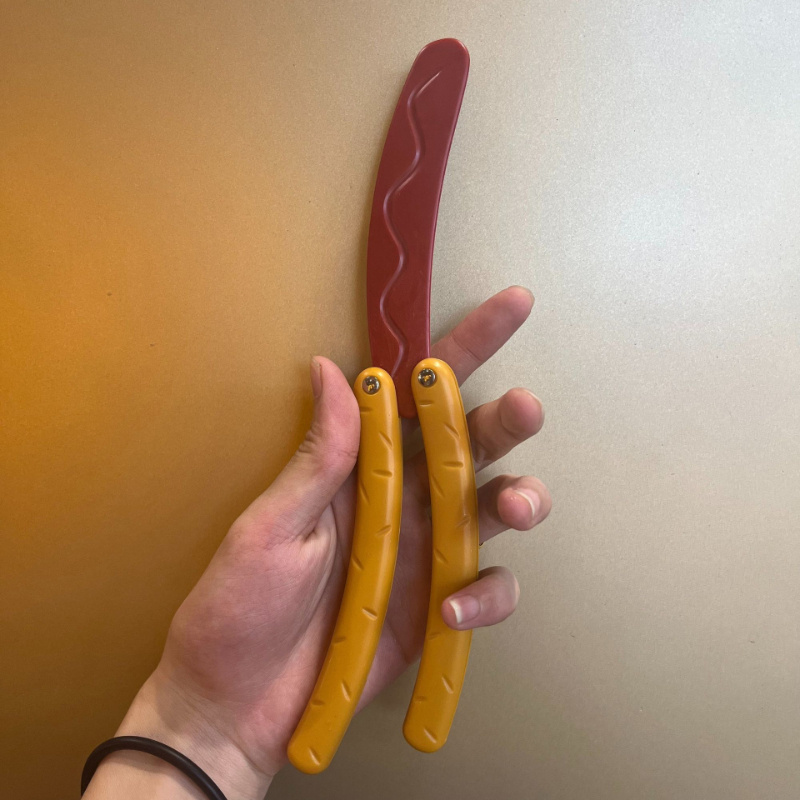 Banana Butterfly Knife Stress Relief Toy Banana Toy Hot Dog - Temu