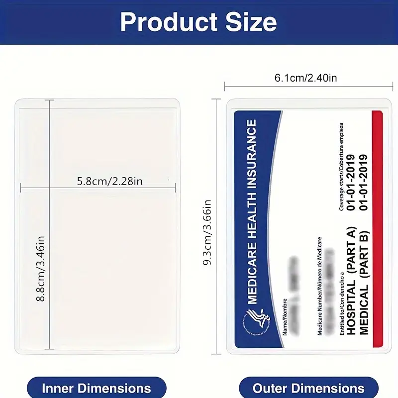 Clear Social Security & Medicare Card Protector Sleeves 10-Pack, Unbranded, Durable Clear Social Security & Medicare Card Protector Sleeves 10-Pack, Unbranded, Durable